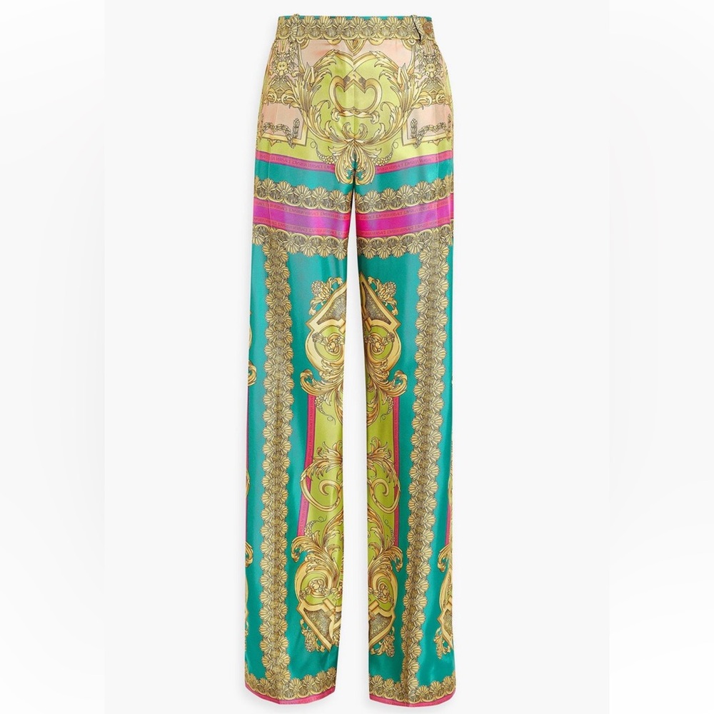 Versace Timeless Printed Silk Trousers